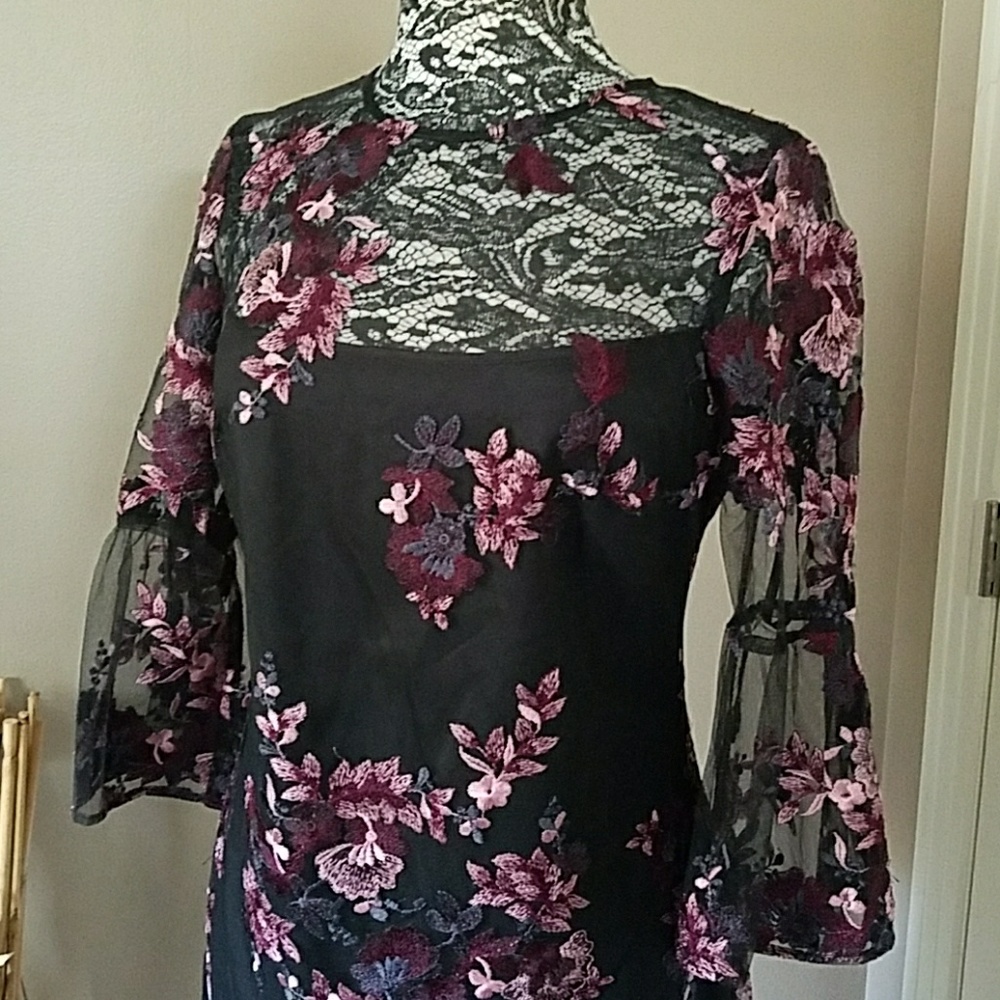 NWOT WHBM sheer embroidered dress, size 6 - Picture 2 of 5